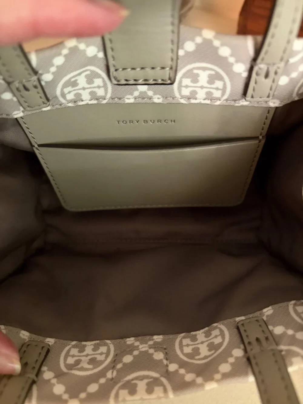 Tory Burch Mini Ella Horse Tote Crossbody Gray & Magenta